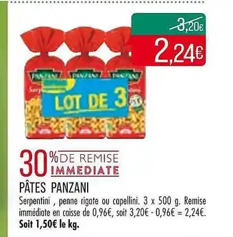 Match Pâtes panzani offre