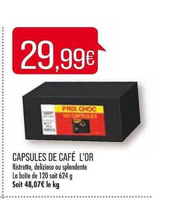 Match Capsules de café l'or offre