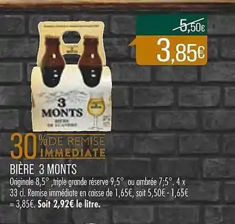 Match Bière 3 monts offre