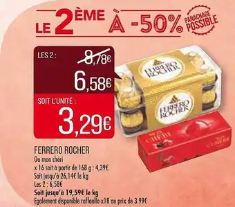 Match Ferrero rocher offre