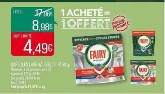Match Capsules lave vaisselle fairy offre