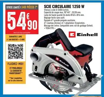 Brico Cash Einhell scie circulaire 1250 w offre