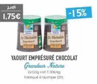 Naturalia Yaourt emprésuré chocolat grandeur nature offre