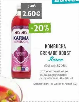 Naturalia Kombucha grenade boost karma offre