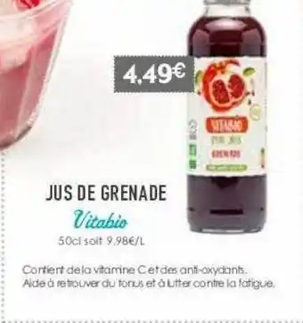 Naturalia Jus de grenade vitabio offre