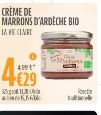 La Vie Claire Creme de Marrons d'Ardeche Bio offre