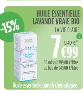 La Vie Claire Huile Essentielle Lavande Vraie Bio offre