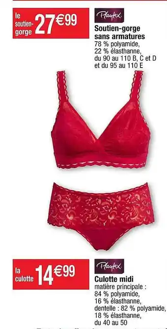 Playtex culotte midi ou soutien-gorge sans armatures