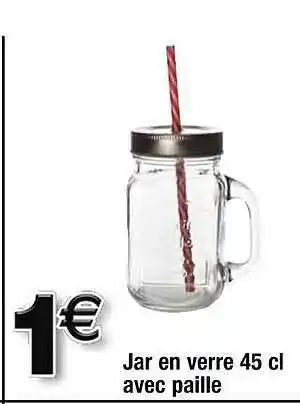 Cora x Carrefour Jar en verre avec paille offre