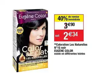 Cora x Carrefour Coloration les naturelles n°15 noir eugène color offre