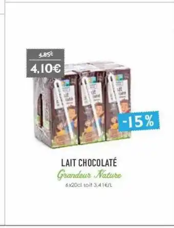 Naturalia Lait chocolaté grandeur nature offre
