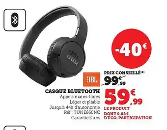 Super U Jbl casque bluetooth offre