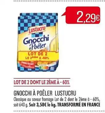 Match Gnocchi à poêler lustucru offre