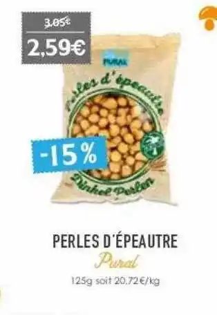 Naturalia Perles d'épeautre pural offre