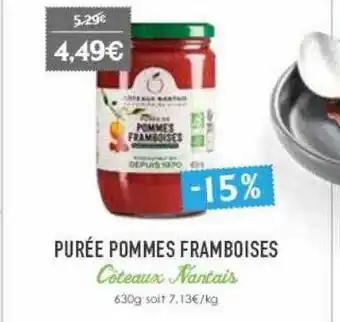 Naturalia Purée pommes framboises côteaux nantais offre