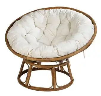 Papasan chaise lounge naturel, blanc cassé