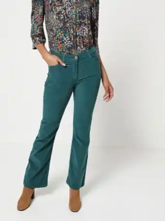 Pantalon bootcut en velours cÎtelé - bleu vert