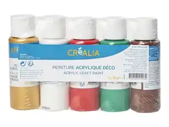 5 flacons 59 ml de peinture acrylique créalia - noël traditionnel