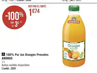 100% Pur Jus Oranges Pressées Andros