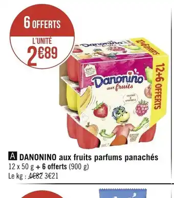 Géant Casino Danonino Aux Fruits Fruits Parfums Panaches offre