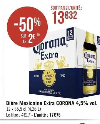 Géant Casino Bière Mexicaine Extra Corona 4,5%vol offre