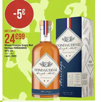 Whisky Francaus Single Malt Heritage Fondaudege