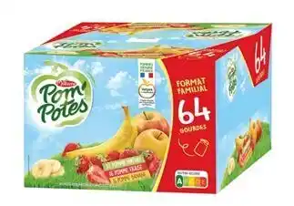 Auchan POM'POTES POMME FRAISE BANANE offre