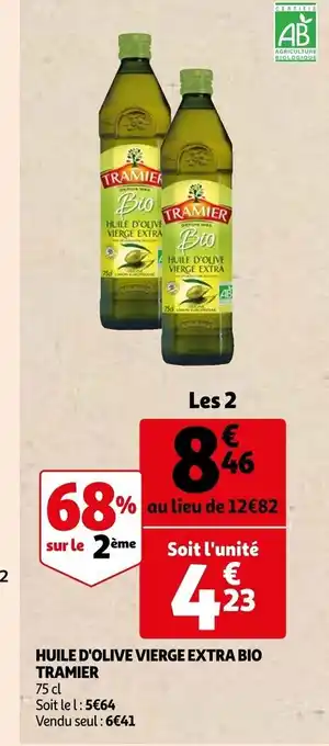 Auchan Huile D'Olive Vierge Extra Bio Tramier offre