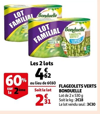 Auchan Flageolets Verts Bonduelle offre