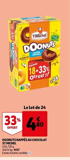 Auchan Doonuts Nappés Au Chocolat St Michel offre