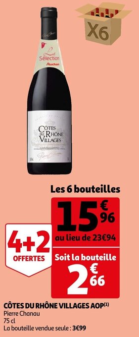 Auchan Côtes Du Rhône Villages AOP offre
