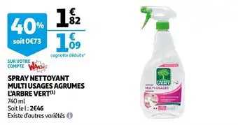 Auchan Spray Nettoyant Multi Usages Agrumes L'Arbre Vert offre