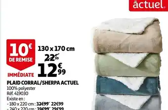 Auchan Plaid Corral/Sherpa Actuel offre