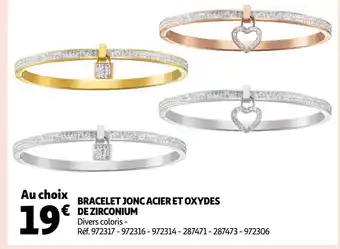 Auchan Bracelet Jonc Acier Oxydes De Zirconium offre
