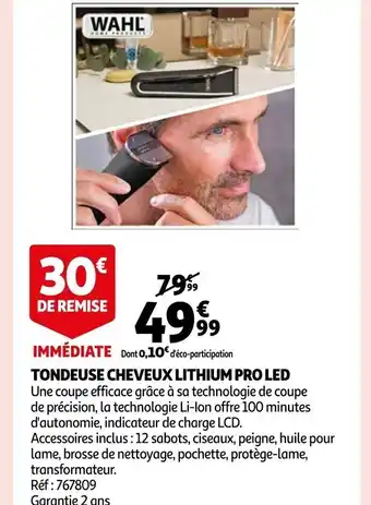 Auchan Tondeuse Cheveux Lithium Pro Led offre