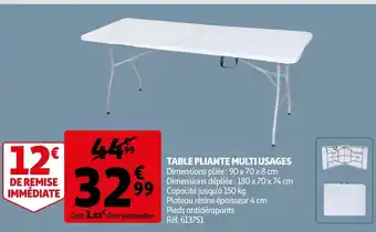Auchan Table Pliante Multiusages offre