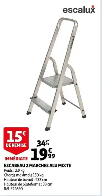 Auchan Escabeau 2 Marches Alu Mixte offre