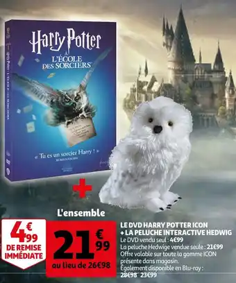 Auchan Le DVD Harry Potter Icon + La Peluche Interactive Hedwig offre