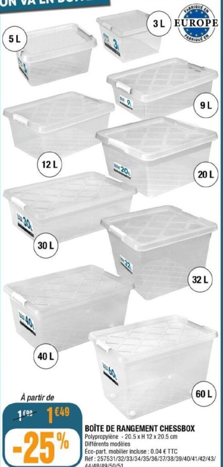 Promo Boîte De Rangement Chessbox chez La Foir'Fouille