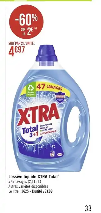 Géant Casino Lessive Liquide Xtra Total offre