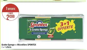 Géant Casino Gratte-Eponge +Microfibre Spontex offre