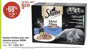 Géant Casino Sachets Fraicheur Pour Chat Selection Poisson Sheba offre