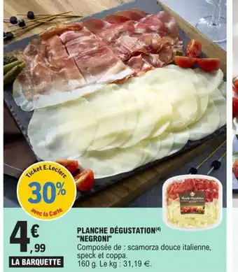 Planche degustation Negroni