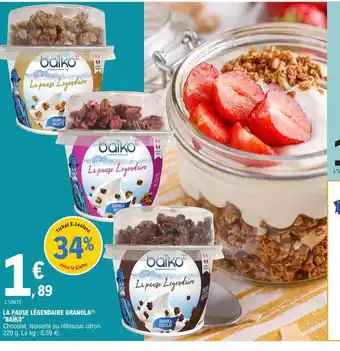 E.Leclerc La Pause Legendaire Granola Baiko offre