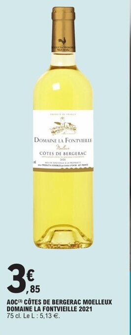 E.Leclerc AOC Cotes de Bergerac Moelleux Domaine La Fontvieille 2021 offre