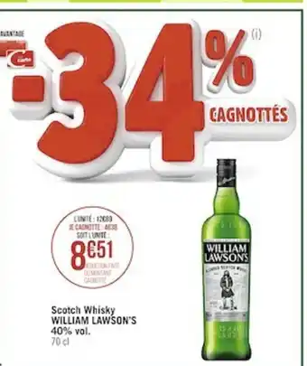 Casino Supermarchés Scotch Whisky William Lawson's 40%vol offre