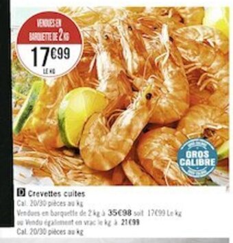 Casino Supermarchés Crevettes Cuites offre