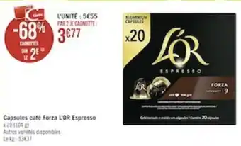 Casino Supermarchés Capsules Cafe Forza l'Or Espresso offre