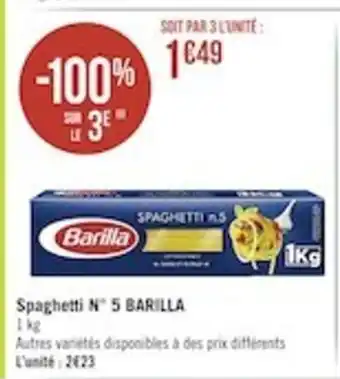 Casino Supermarchés Spaghetti n° 5 Barilla offre