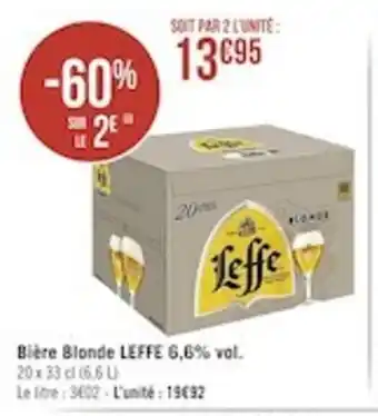 Casino Supermarchés Biere Blonde Leffe 6,6%vol offre